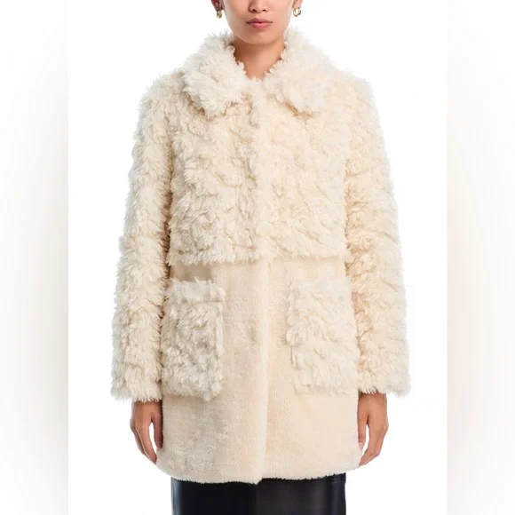 Aqua Teddy Faux Fur Jacket. NWT Size S - Picture 2 of 8